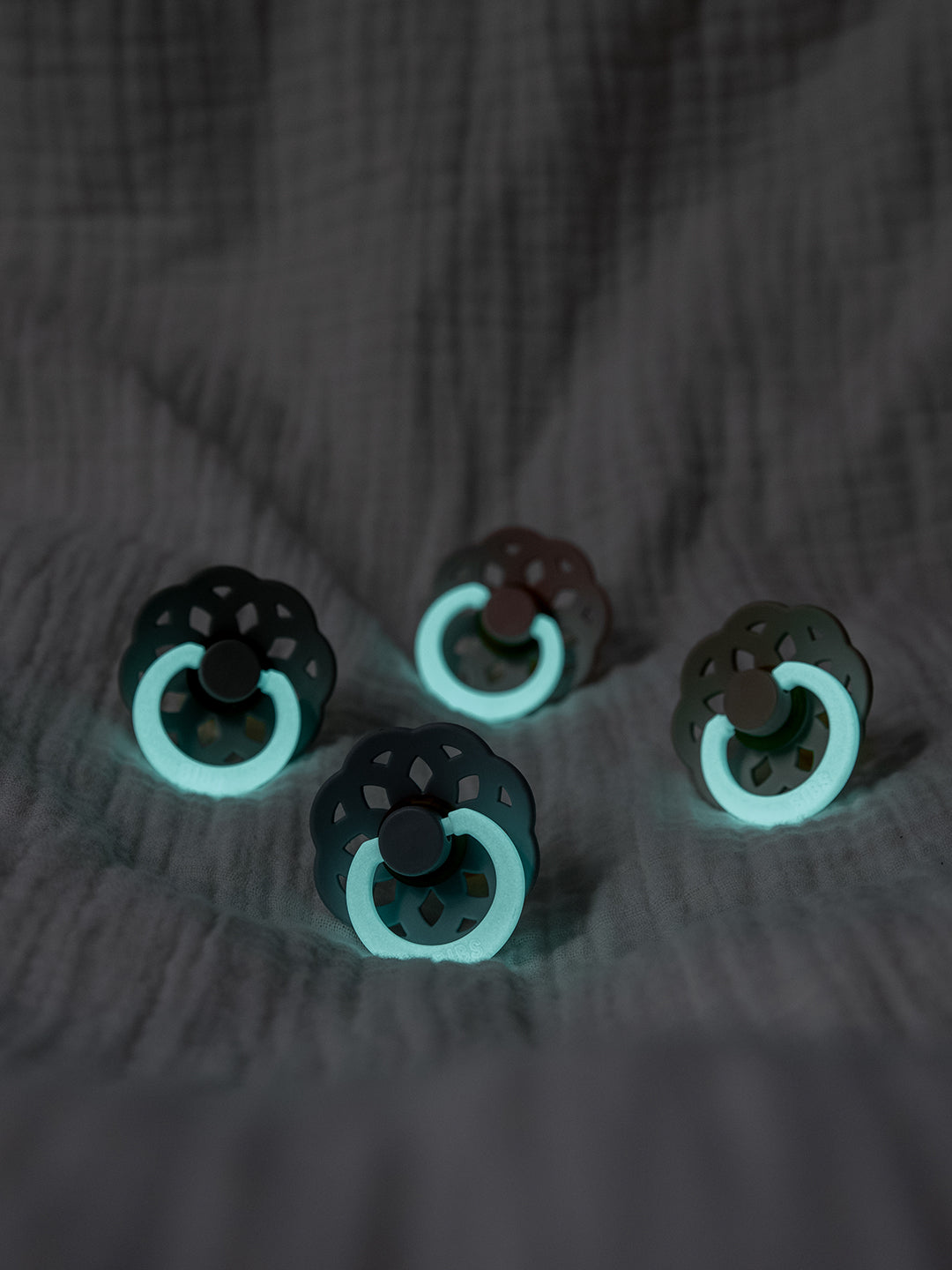 BIBS čiulptukų rinkinys 1 dydis (0 - 6 mėn. šviečiantys tamsoje) Boheme Blush glow / Vanilla glow