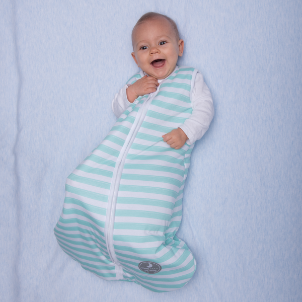Natulino BabyComfort dvisluoksnis kūdikio miegmaišis (mint strypes / white spalva) (2147184836681)