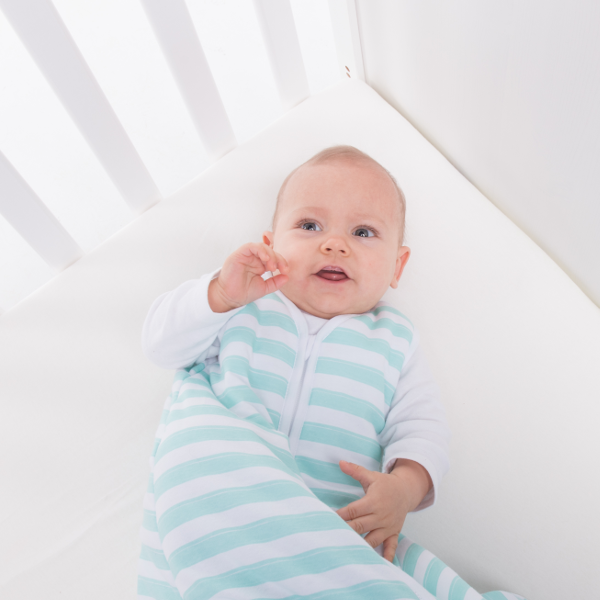 Natulino BabyComfort dvisluoksnis kūdikio miegmaišis (mint strypes / white spalva) (2147184836681)