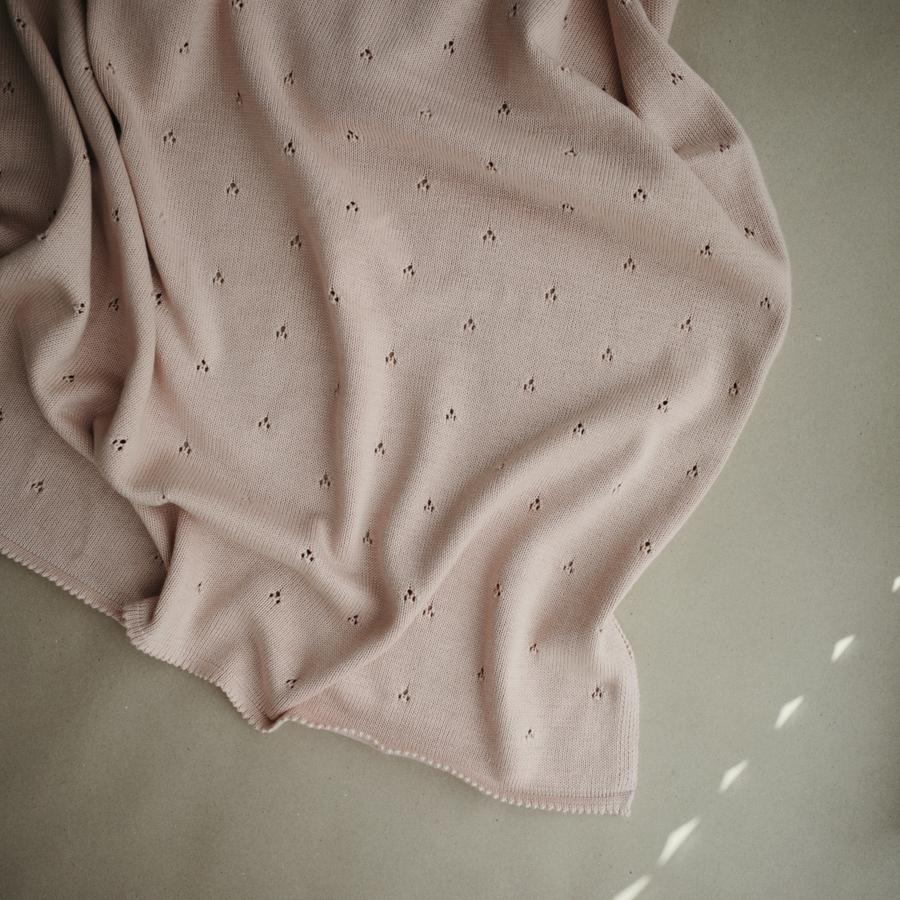 Mushie megztas pledas Pointelle – Blush
