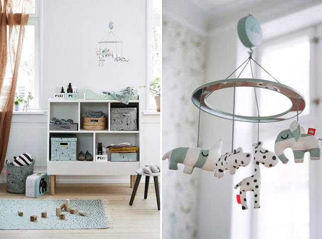 Deer muusikaline karussell peegliga "Sleepy" (sinine)