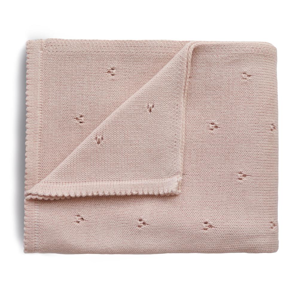 Mushie megztas pledas Pointelle – Blush