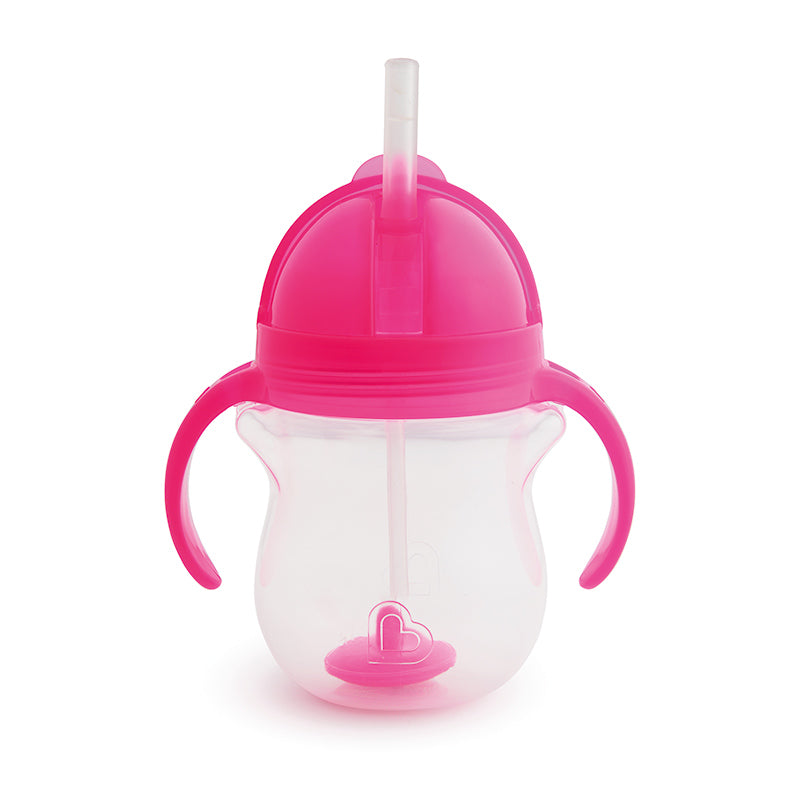 Munchkin gertuvė su šiaudeliu Click Lock Tip & Sip Straw Cup 207ml (daug spalvų)