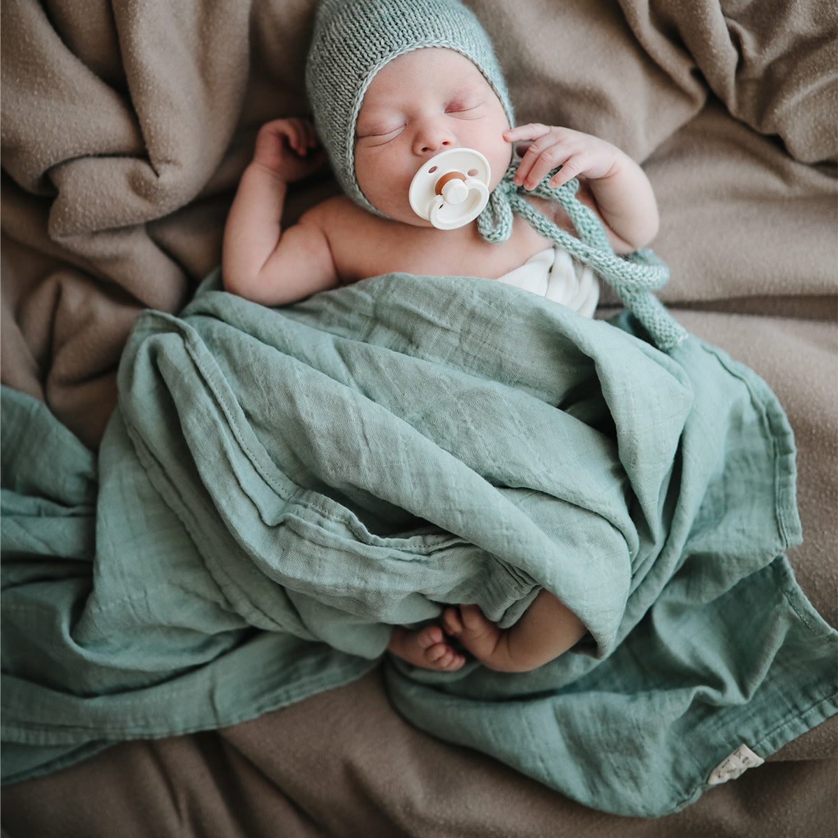 Mushie muslino vystyklas iš organinės medvilnės Sage