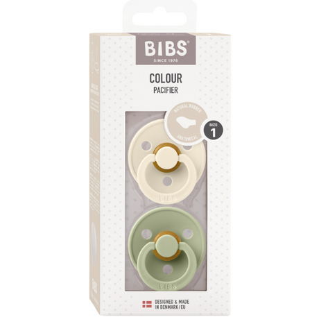 BIBS čiulptukų rinkinys 1 dydis (0 - 6 mėn.) Anatomical Ivory / Sage