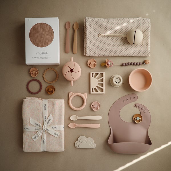 Mushie muslino vystyklas iš organinės medvilnės Blush