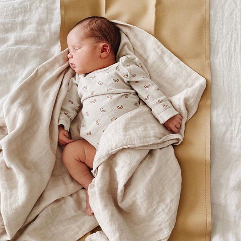 Mushie muslino vystyklas iš organinės medvilnės Natural Stripes