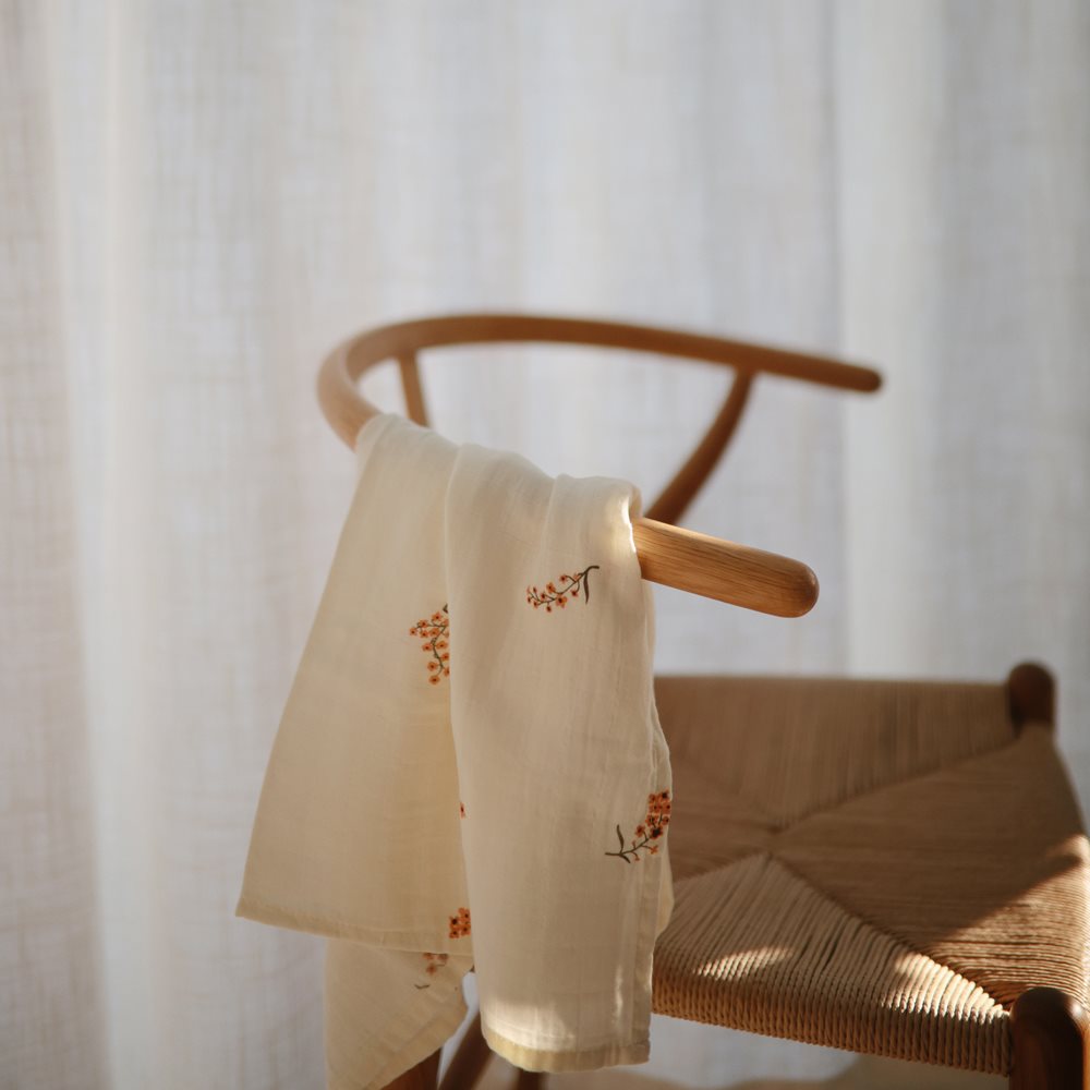 Mushie muslino vystyklai iš organinės medvilnės Flowers (3 vnt.)