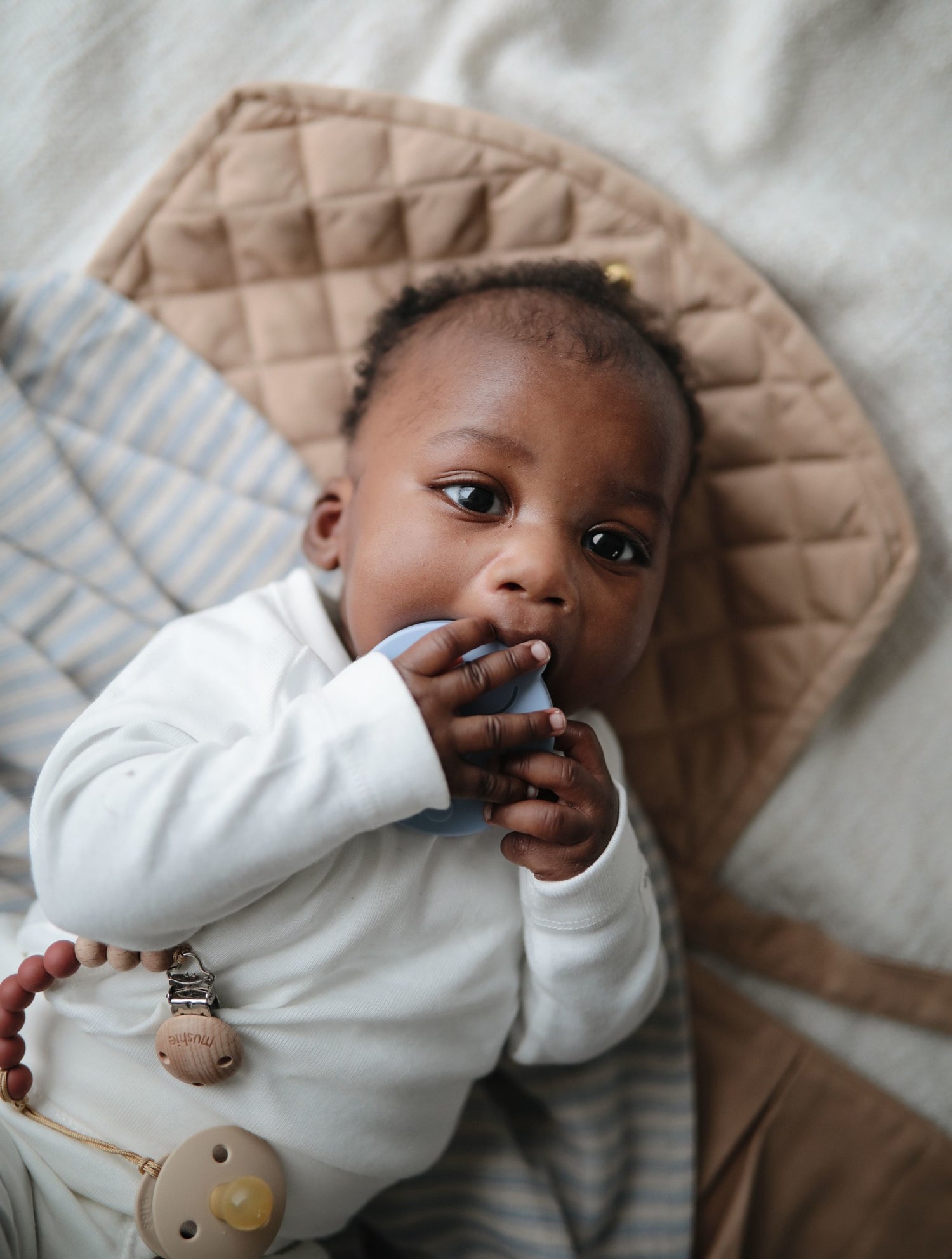 Mushie muslino vystyklas iš organinės medvilnės Blue Stripe