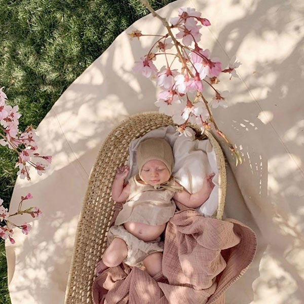 Mushie muslino vystyklas iš organinės medvilnės Rose Vanilla