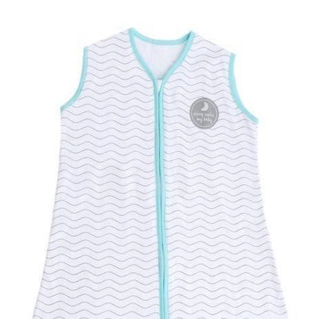 Natulino LITTLE WALKERS kolmekihiline beebi magamiskott White Grey Waves & Mint