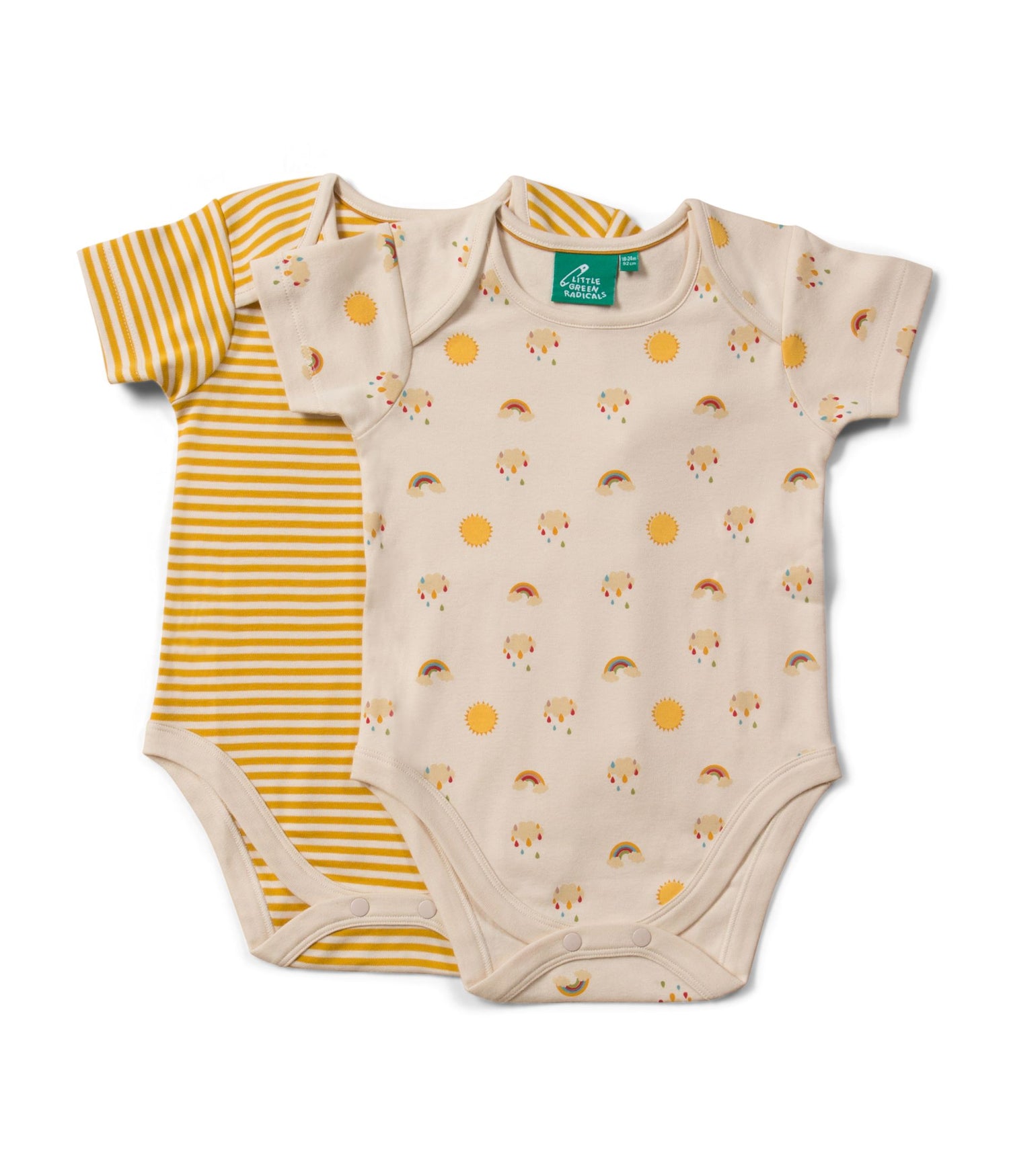 Mazo zaļo radikāļu "Sunshine and Rainbows" organiskās kokvilnas priekšautiņi (2 gab.)