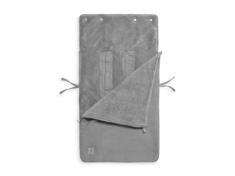 Jollein šiltas vokelis autokėdutei 0+ ir vežimėliui Basic Knit Stone Grey