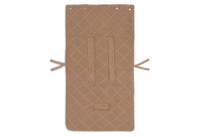 Jollein šiltas vokelis autokėdutei 0+ ir vežimėliui Check Knit Biscuit