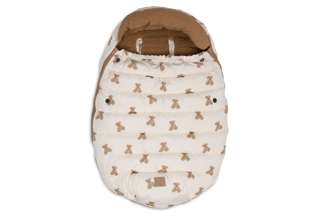 Jollein šiltas pūstas vokelis autokėdutei 0+ ir vežimėliui Puffed Mini Teddy Bear, 73 × 43 cm