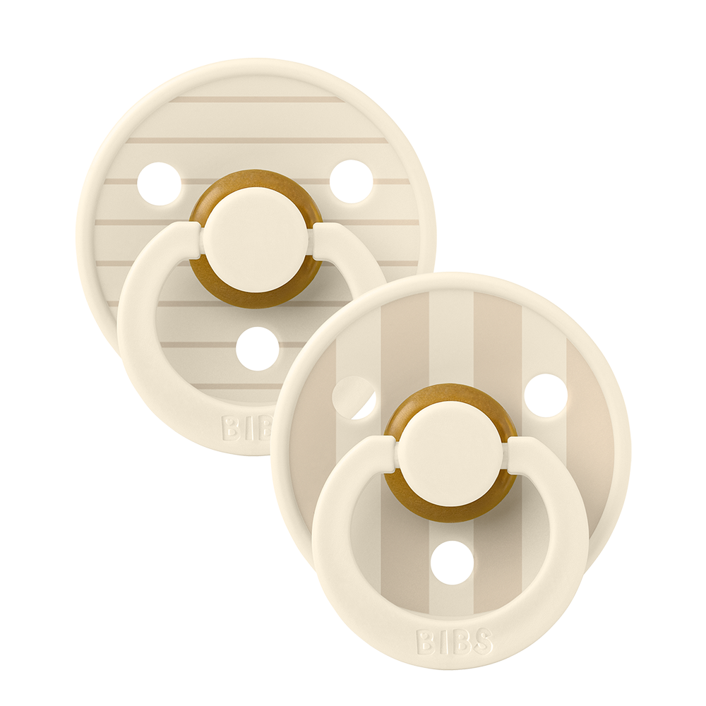 BIBS Studio Collection čiulptukų rinkinys 2 dydis (6 - 18 mėn.) Pin Ivory Vanilla Mix