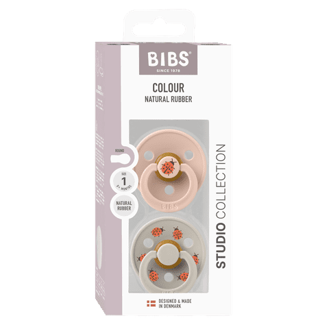 BIBS čiulptukų rinkinys 1 dydis (0 - 6 mėn.) Ladybug Blush Mix