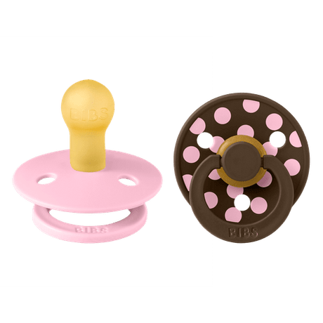 BIBS Studio Collection Polka Dots čiulptukų rinkinys 2 dydis (6 - 18 mėn.) Baby Pink / Mocha