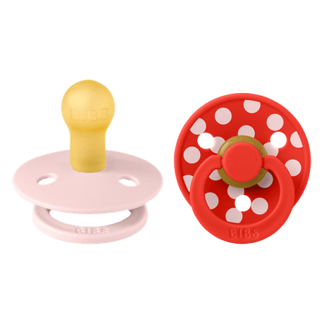 BIBS Studio Collection Polka Dots čiulptukų rinkinys 2 dydis (6 - 18 mėn.) Blossom / Candy Apple
