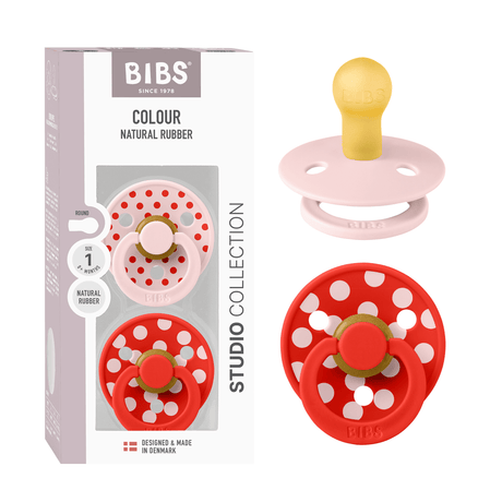 BIBS Studio Collection Polka Dots čiulptukų rinkinys 1 dydis (0 - 6 mėn.) Blossom / Candy Apple
