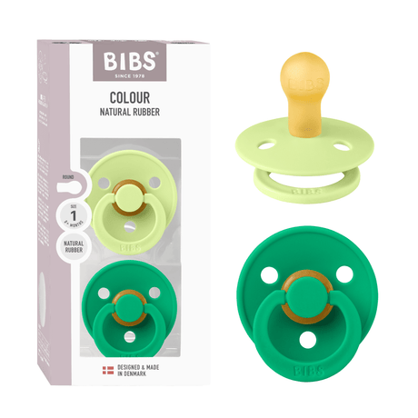 BIBS Colour Round čiulptukų rinkinys 1 dydis (0 - 6 mėn.) Matcha / Cactus
