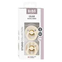 BIBS Studio Collection čiulptukų rinkinys 2 dydis (6 - 18 mėn.) Pin Ivory Vanilla Mix