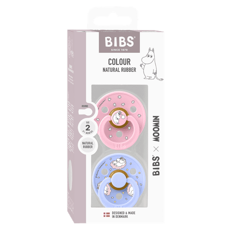 BIBS x MOOMIN čiulptukų rinkinys 2 dydis (6 - 18 mėn.) Dreaming baby pink mix