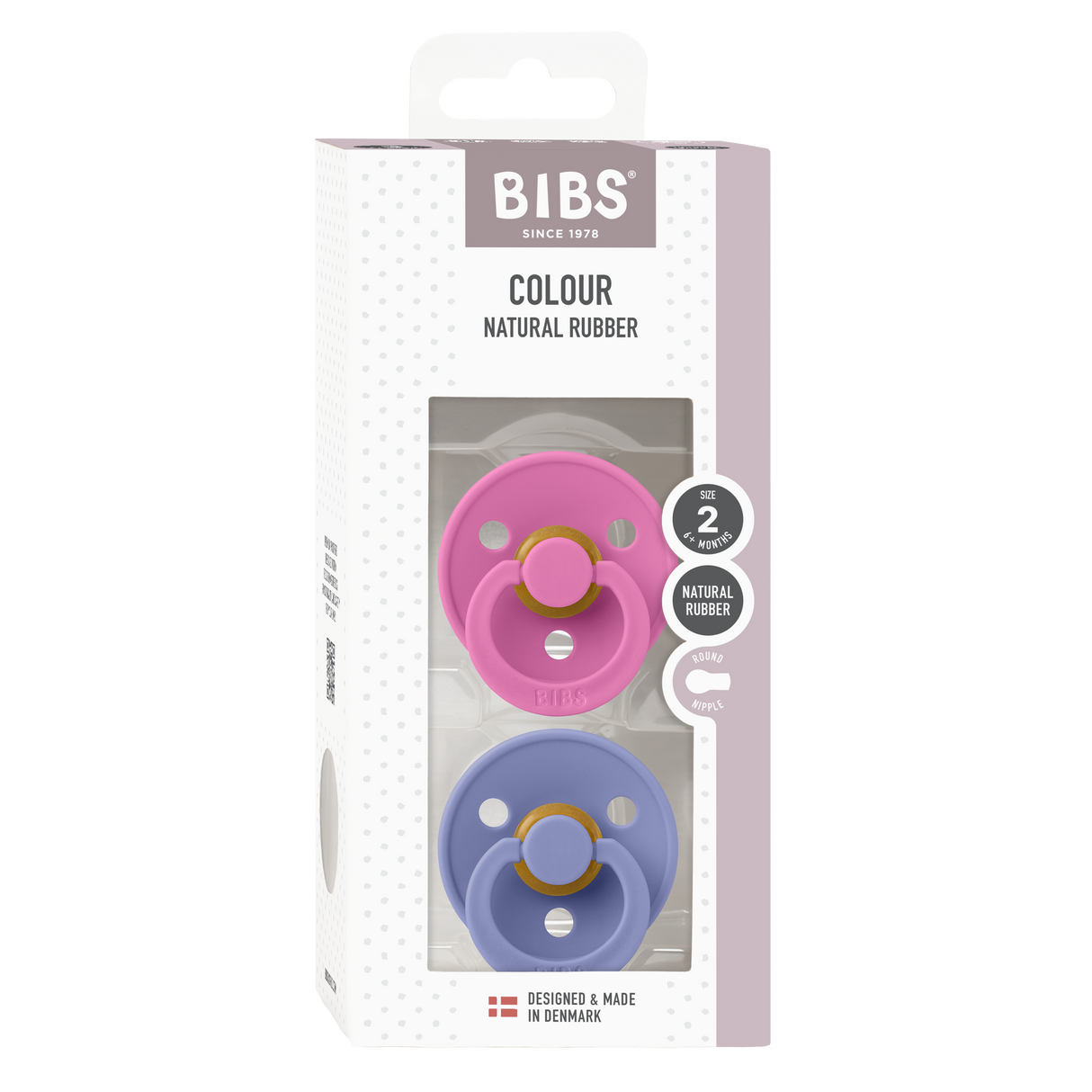 BIBS čiulptukų rinkinys 2 dydis (6 - 18 mėn.) Bubblegum / Peri