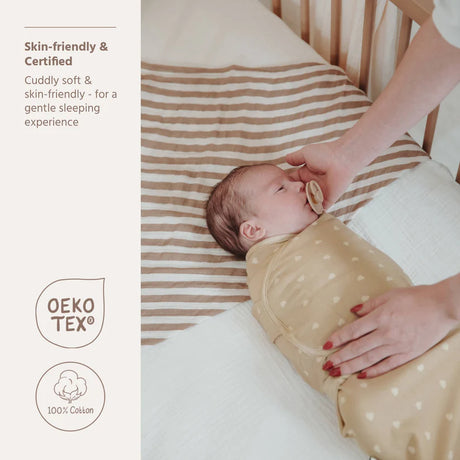 Meyco Baby kūdikio vystymo miegmaišis 0–3 mėn., Sweet Heart Sand/Soft – TOG 1.0