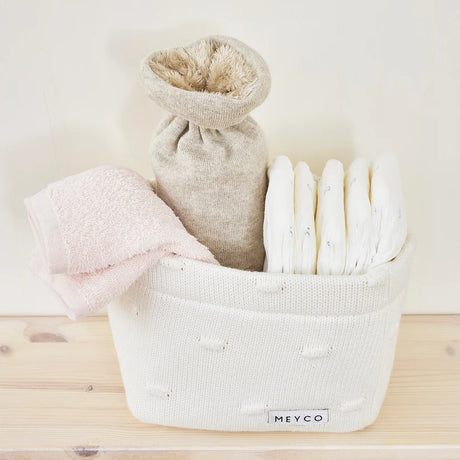 Meyco Baby frotinės šluostės-rankšluostukai kūdikiui White/White, 30×30 cm, 6 vnt.