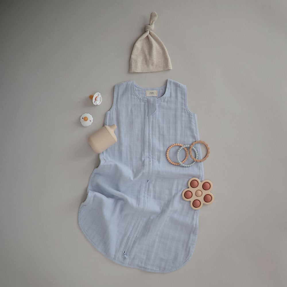 Mushie muslino miegmaišis kūdikiui Baby Blue (Tog 0.5)