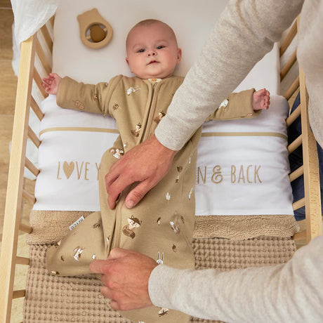 Meyco Baby kūdikio miegmaišis su nusegamomis rankovėmis Forest Animals Sand, TOG 2.5