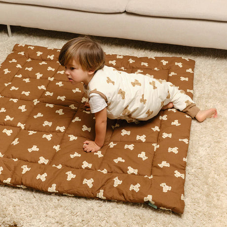 Molis&Co ropojimo kilimėlis kūdikiui su krepšiu 120×120 cm Teddy Mocca