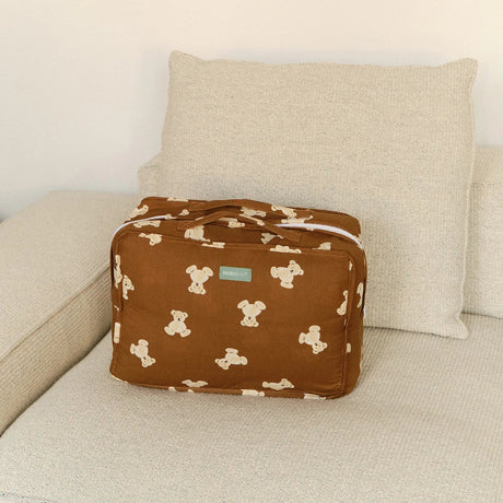 Molis&Co ropojimo kilimėlis kūdikiui su krepšiu 120×120 cm Teddy Mocca