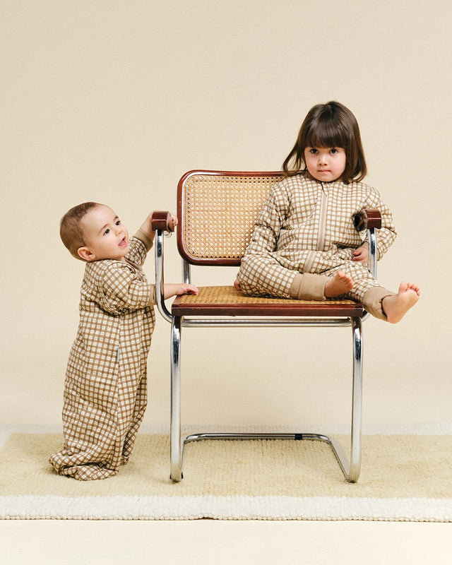 Molis&Co kūdikio miegmaišis  su nusegamomis rankovėmis TOG 1 Brown Checks