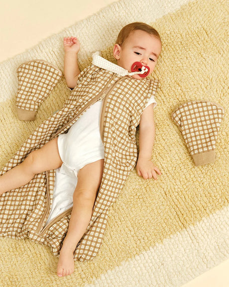 Molis&Co kūdikio miegmaišis  su nusegamomis rankovėmis TOG 1 Brown Checks