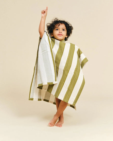 Molis&Co vaikiškas pončas - rankšluostis su gobtuvu Khaki & Cream