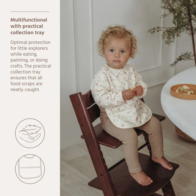 Meyco Baby neperšlampamas seilinukas su rankovėmis 6–24 mėn., Flower Multicolour