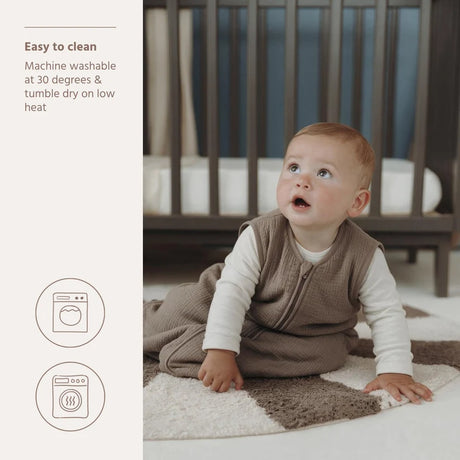 Meyco Baby pašiltintas muslino miegmaišis, 2.0 TOG, Dark Taupe