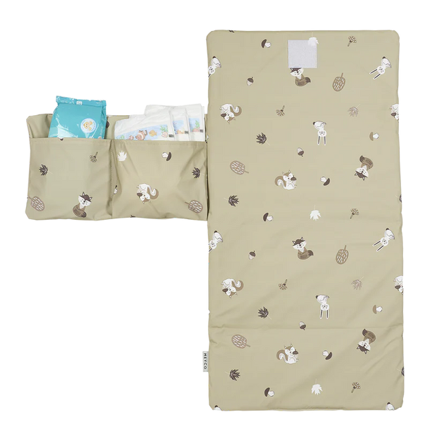 Meyco Baby kelioninis vystymo kilimėlis Forest Animals, Sand