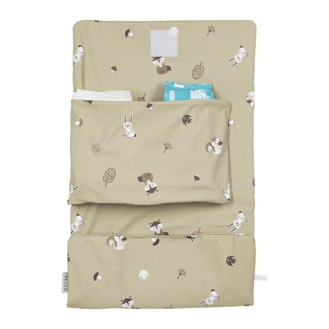 Meyco Baby kelioninis vystymo kilimėlis Forest Animals, Sand