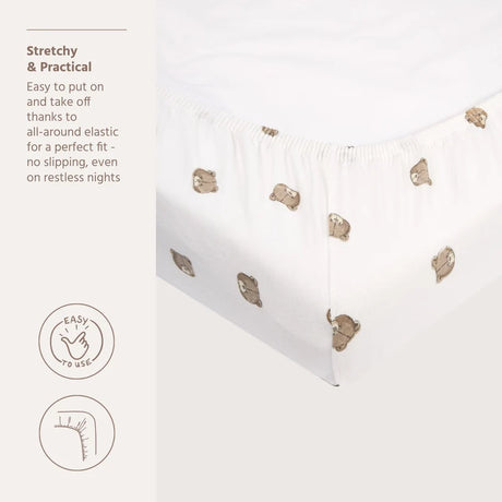 Meyco Baby medvilninė jersey paklodė su guma 60 × 120 cm, Bear Multicolor