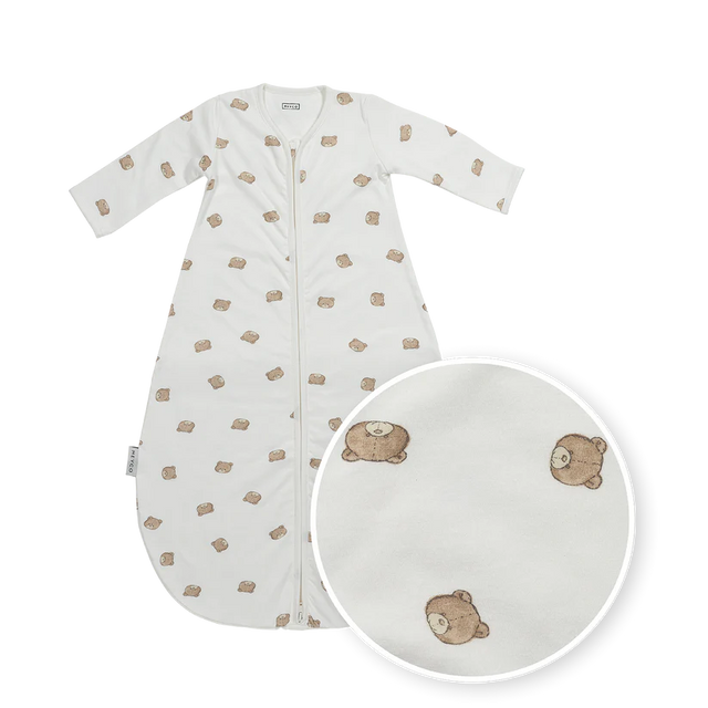 Meyco Baby apvalus kūdikio miegmaišis su rankovėmis Bear Multicolour, TOG 1.0