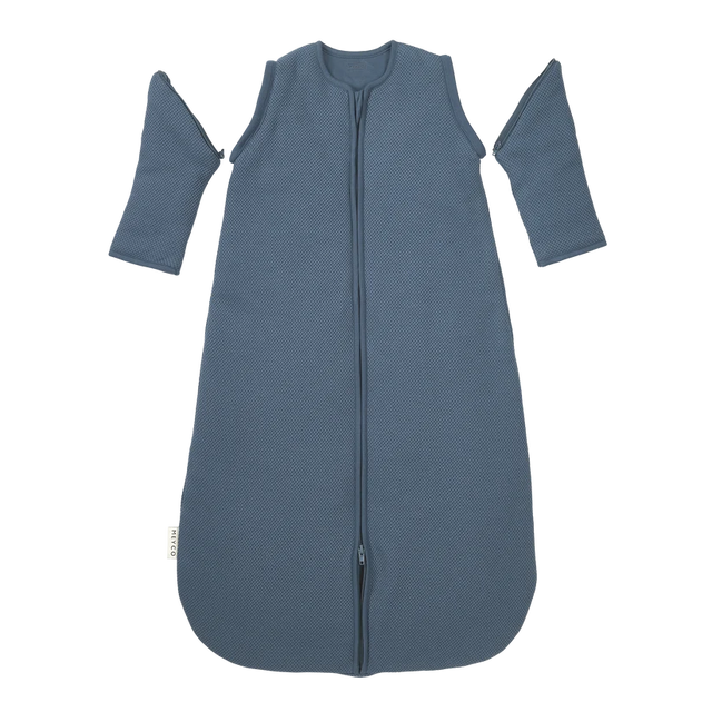 Meyco Baby Studio Classic pašiltintas miegmaišis su nusegamomis rankovėmis, 2.5 TOG, Indigo