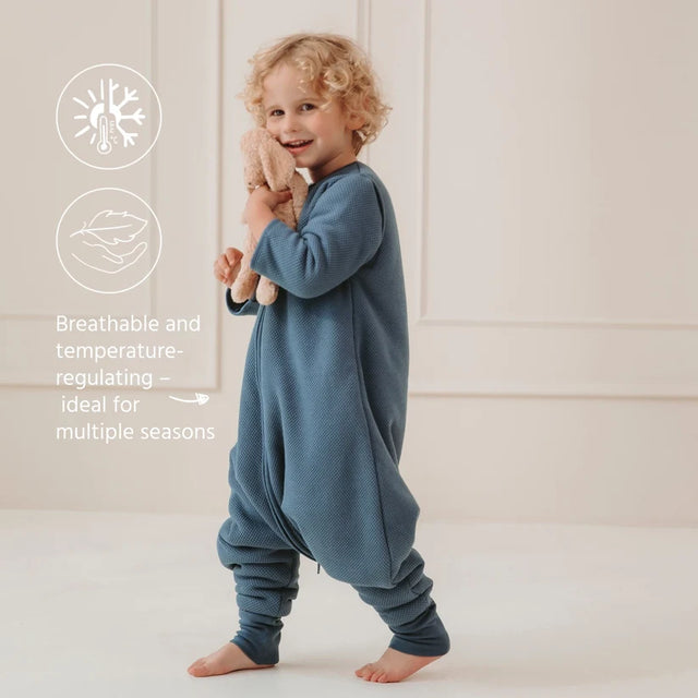 Meyco Baby Studio miegmaišis su kojytėmis, nusegamomis rankovėmis ir atverčiamomis kojinėmis TOG 2.5 Indigo
