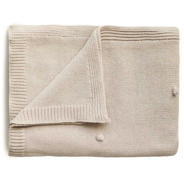 Mushie megztas pledas Textured Dots Baby Blanket (Off White Melange)