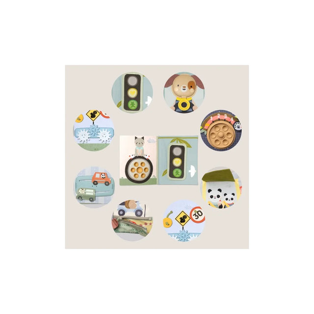 Taf Toys sensorinė užimtumo knygelė Tiny Traveler Busy Book, 18 mėn.+