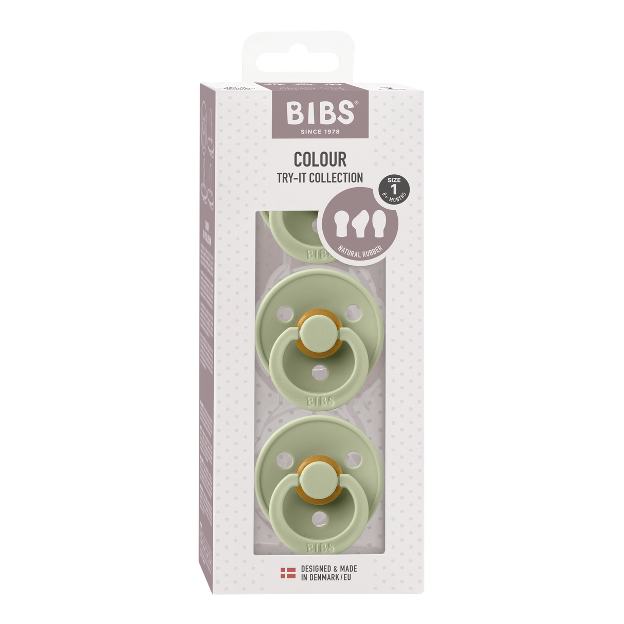 BIBS čiulptukų rinkinys Colour Try-it 3 vnt. Sage