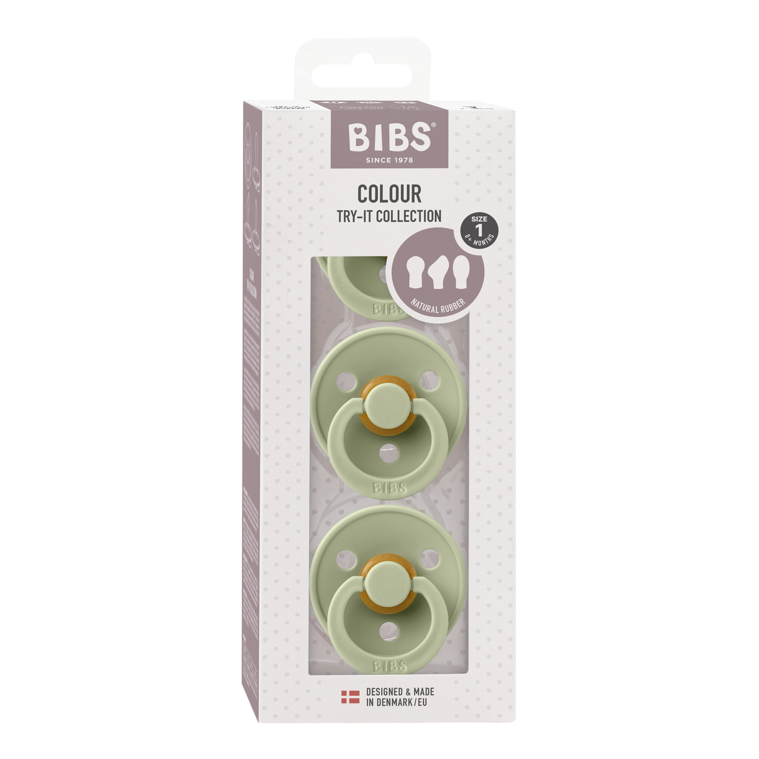 BIBS čiulptukų rinkinys Colour Try-it 3 vnt. Sage