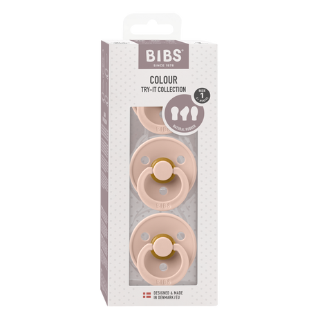 BIBS čiulptukų rinkinys Colour Try-it 3 vnt. Blush